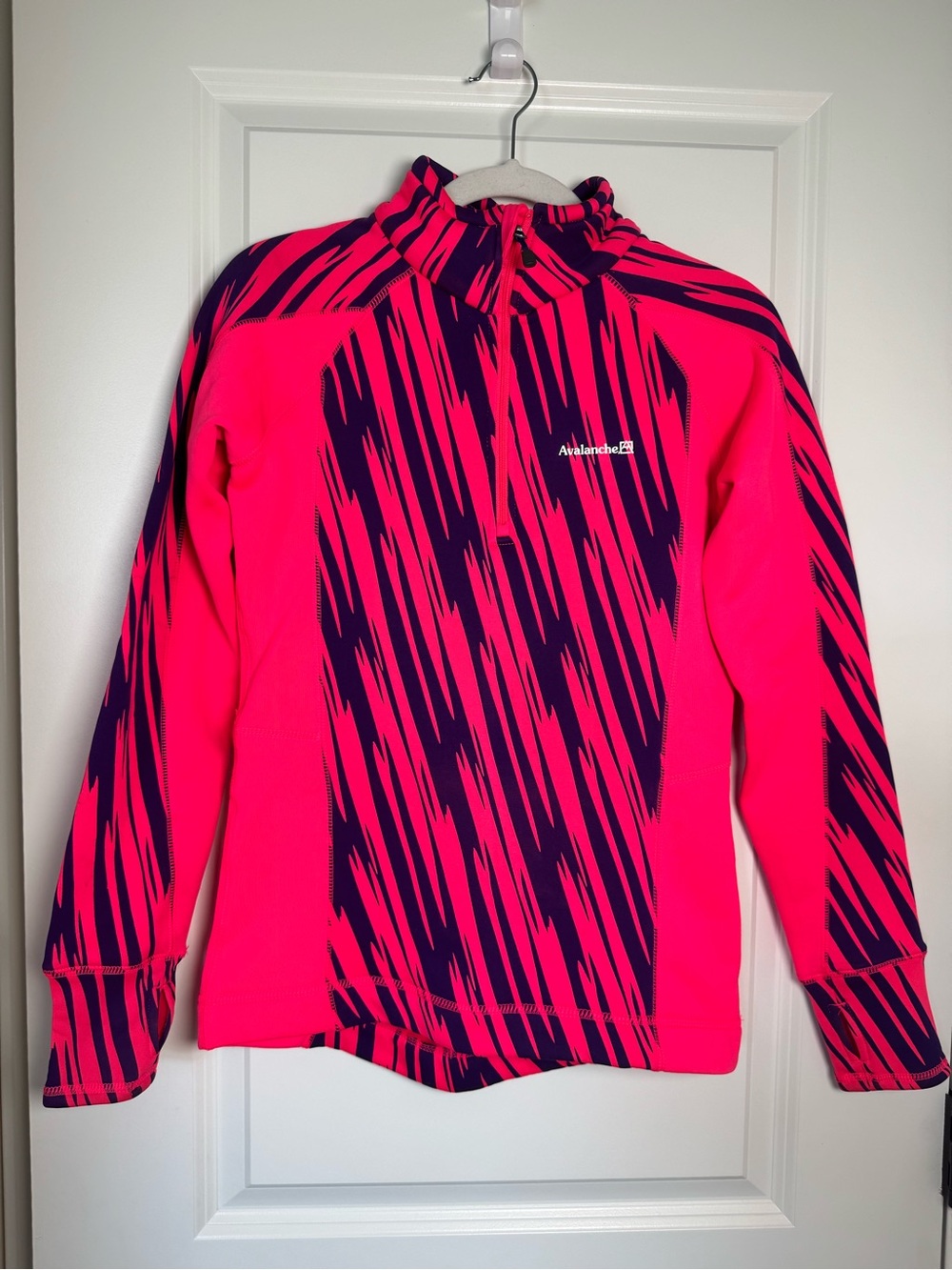 Avalanche Neon Pink and Navy Half-Zip Performance temperature regulation top